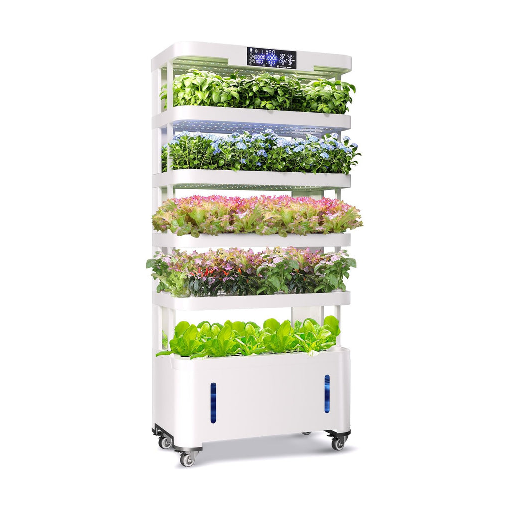 Large Hydroponics Growing System,148 Pod Vertical Indoor Garden Tower | hydroponic tower, Full-Spectrum Grow Lights