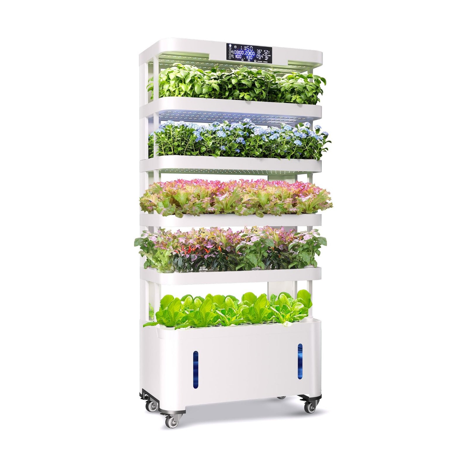 Large Hydroponics Growing System,148 Pod Vertical Indoor Garden Tower | hydroponic tower, Full-Spectrum Grow Lights