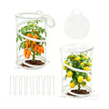 2-Pack Pop Up Plant Covers, Heavy Duty 18"x24" Mesh Plant Cover & Garden Cloche with Ground Stakes, Windproof Plant