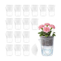16 Pack 2.5" Clear Self Watering Pots for Indoor Plants, Mini Clear Plastic Planters, with 16 Plant Label and Water Level and Drainage Holes for Seedlings, Cuttings, Succulents (Large)