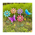 6Pack Metal Flowers for Outside，16.15" Decorative Garden Stakes | Metal Flowers &Butterfly Stakes For Spring Decor