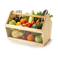 Garden Basket, Wood Harvest Basket with Wire Mesh, 12x7.5x10″ | Solid wood, rust-proof wire mesh, for gathering fruits