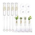 Zhehao 4 Set Window Hanging Propagation Stations 5.9'' Plastic Propagation Vases with Suction Cup & Crystal Pendants