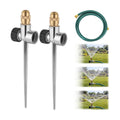 2 Pack Lawn Sprinkler with Hose, Metal Water Garden Sprinklers with Nozzle | Adjustable Brass Nozzle, Aluminum Alloy