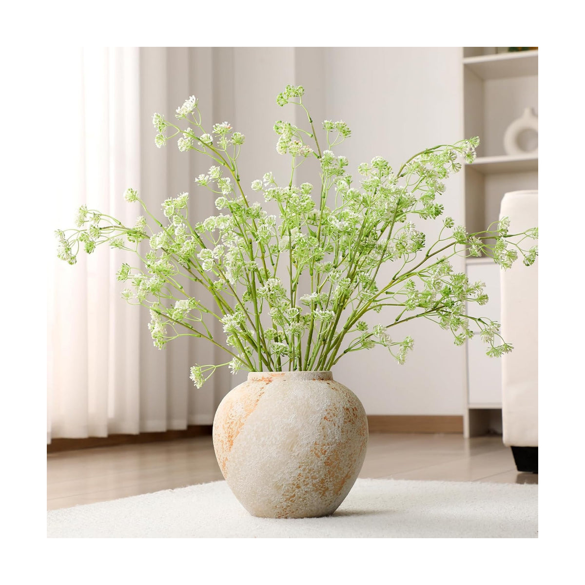 Zeyune 5 Pcs Green Summer Faux Berry Stem, Artificial Green Stem for Vase