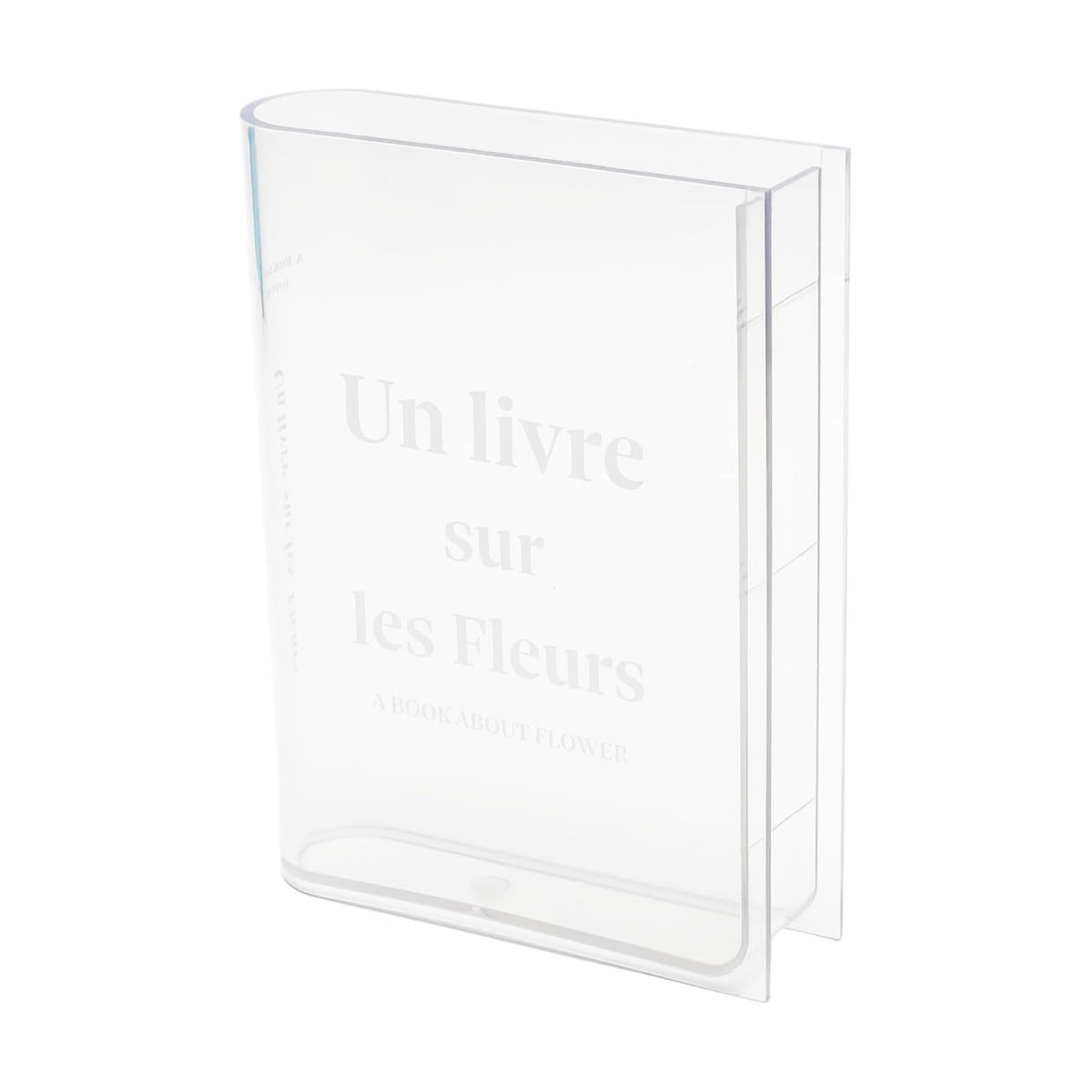 Clear White Lettering Acrylic Book Vase for Flowers, Book-Shaped Flower Vase Desk Decor, Books Lovers Gifts, Flowers Room Decor Aesthetic for Women & Teacher Gift