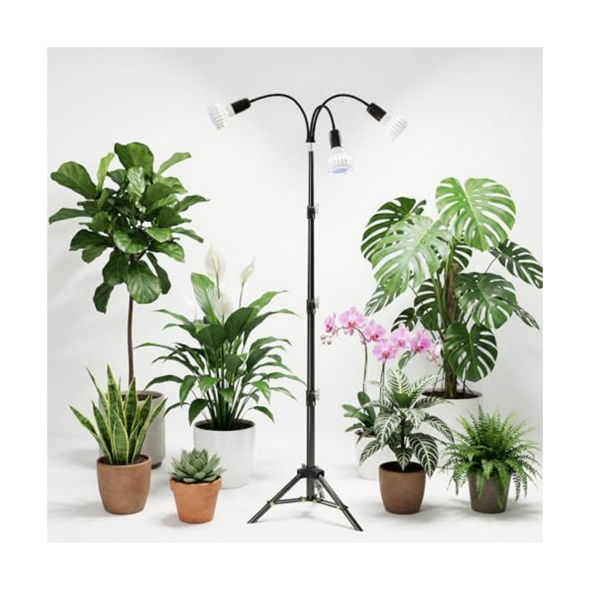 Grow Light, 5500K (240 Watts Equiv) White Full Spectrum Plant Growing Lamp for Indoor Plants,LED Bulbs Replaceable,Adjustable Heigh 61''