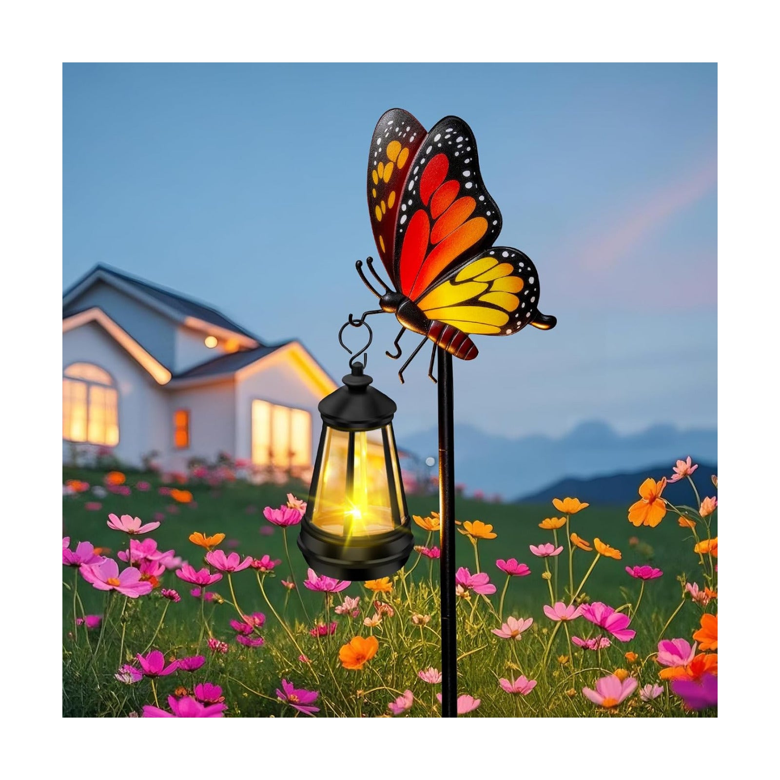 EDOF Solar Lights Outdoor 32.28in Garden Butterfly Stakes with Solar Lights | Butterfly Garden Decor,Birthday Gifts for
