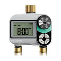 QUOBAS Brass Sprinkler Timer, Programmable Water Hose Timer for Garden Hose | 2 Zone Faucet Timer with Waterproof LCD