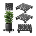 Party Zealot 12 Inch Plant Caddy with Wheels, 3 Pack Plant Stand with Wheels Heavy-Duty Metal Square Rolling Plant