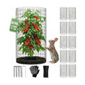 12 Pack 17" x 12" Tall Round Plant Cage - 36PCS Plant Support Cage Metal Wire Mesh Plant Protector for Outdoor