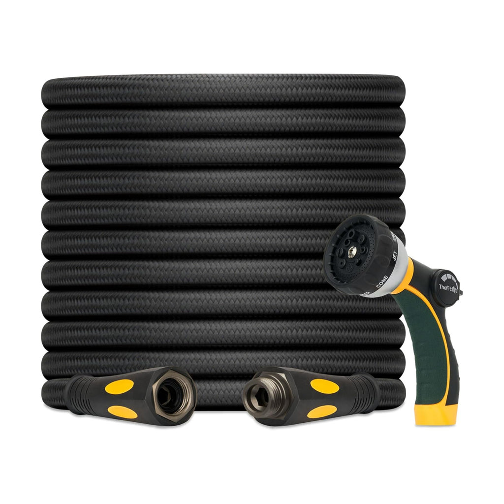 TheFitLife 50 FT Garden Hose, Heavy Duty, Lightweight, Kink-Free, Flexible | 50ft Non-Expandable Water Hose Pipe with