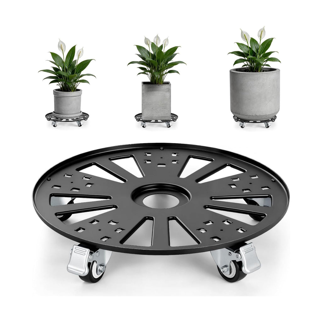KEDSUM 16" Plant Caddy with Wheels, Anti-Rust & Anti-Slip Plant Stand with Wheels, 440LBS Heavy Duty Rolling Plant