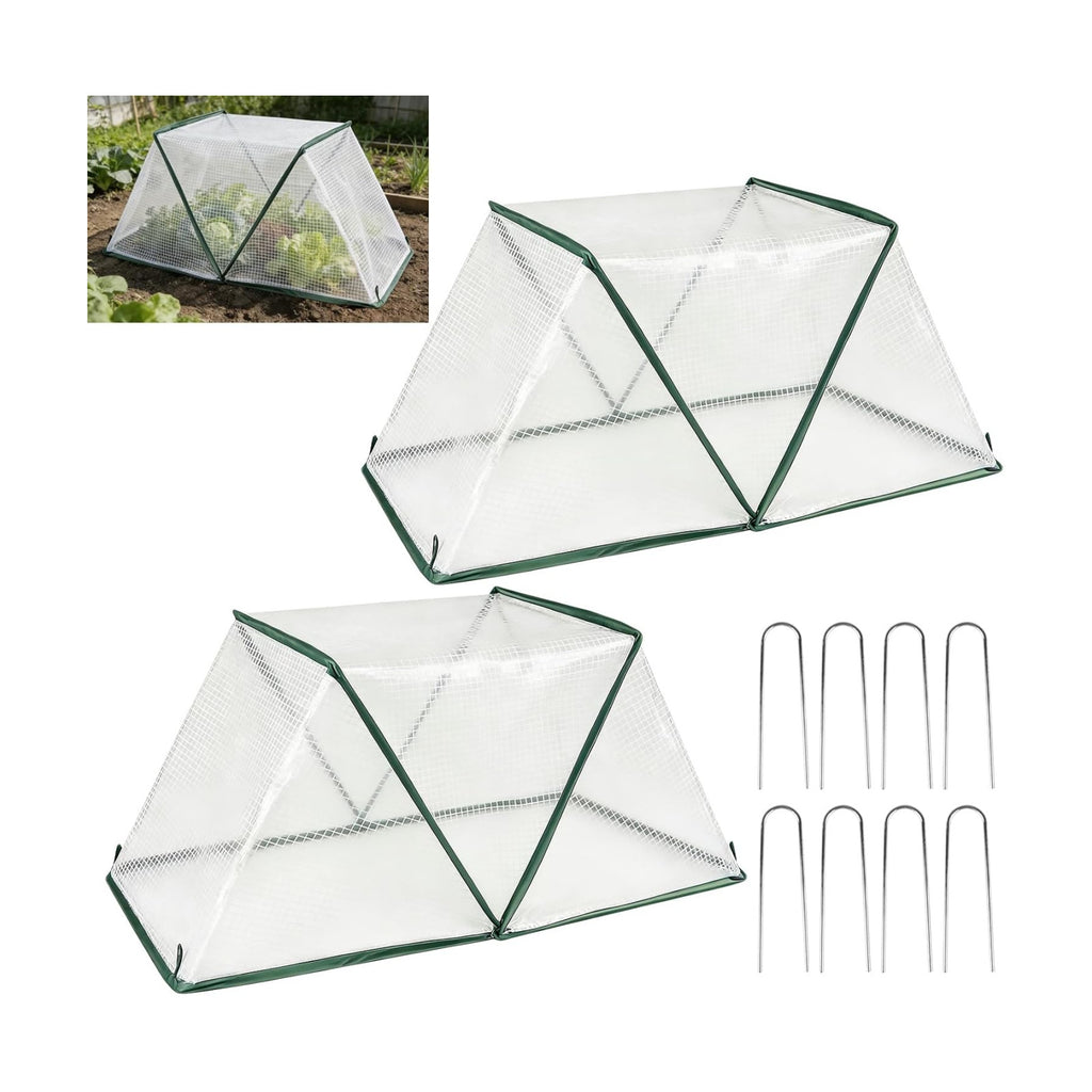 2 Pcs Foldable Garden Row Accelerator Plants Cover-31.9" x 12.2" x 14.1" | Raised Beds Plant Protector, Plant Protector