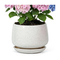 10.3 Inch Flower pots for Indoor Outdoor Plants with Saucer Drainage Leak-Proof Mesh, Ceramic Planter with Gardening