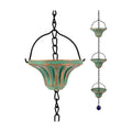 Rain Catcher Chain Fluted Cup Metal Downspout Replacement | 8.6FT Length Rain Chain for Gutters 12 Metal Cups Crystal