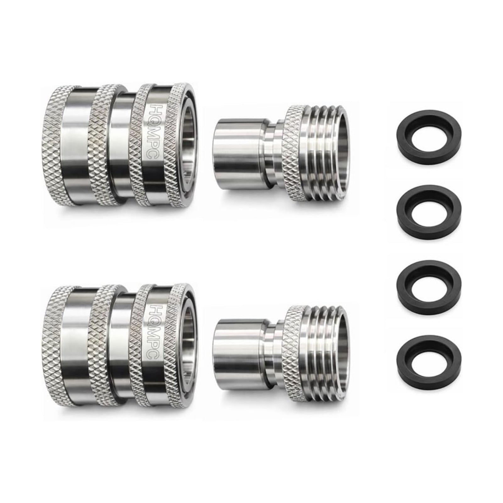 Stainless Steel Garden Hose Quick Connect Fittings Set 3/4 inch GHT Stainless Steel 304 Garden Hose Quick Connector