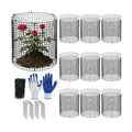 10 Sets 12"x 12" Garden Plant Protectors from Animals with Detachable Covers Metal Plant Cage Chicken Wire Cloche with