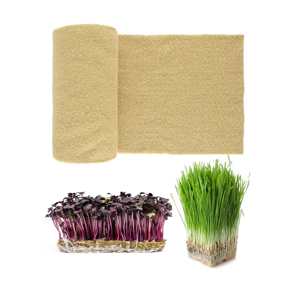 10"x197" Jute Microgreens Growing Mat, Hydroponic Sprout Pads for Wheatgrass Seed Trays