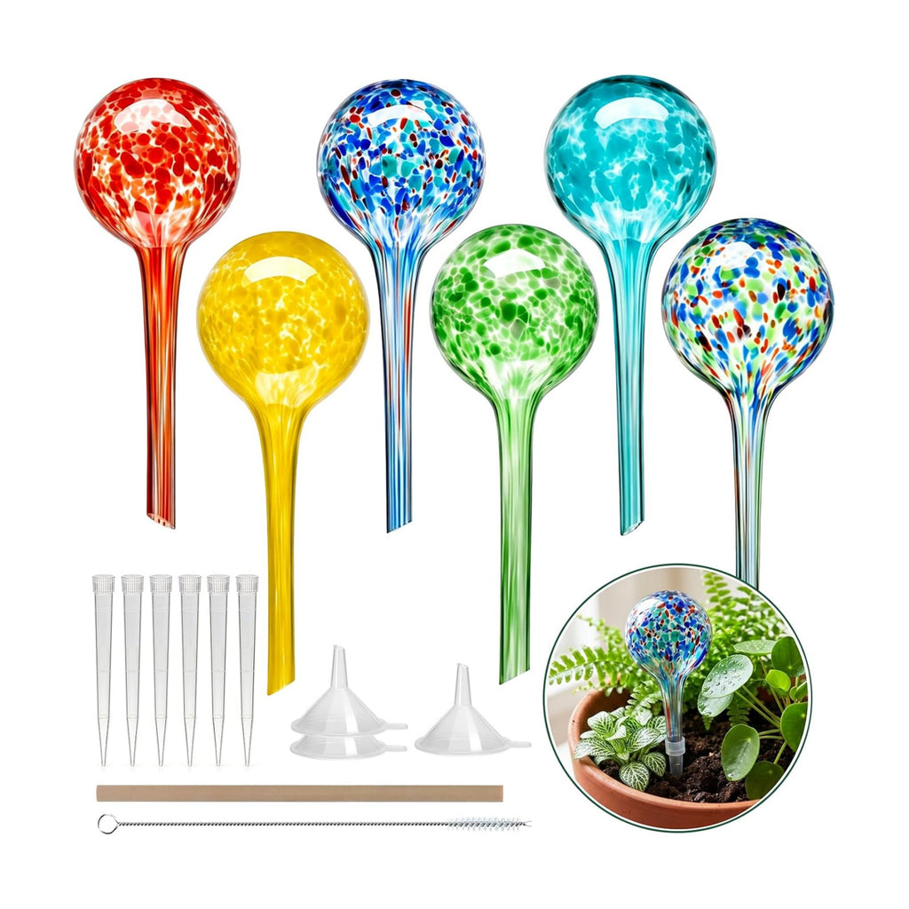 Self Watering Globes,6 Pack Plant Watering Globes,Plant Water Bulbs | Glass Automatic Auto Plant Water Bulbs for Indoor