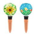 SAVENNA Mosaic Plant Watering Globes with Terracotta Spikes, 17oz Glass Self Watering Globes for Indoor & Outdoor
