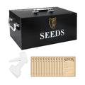 Coolrunner Wood Seed Saving Box, Seed Storage Organizer Case | Seed Packet Storage Organizer with Lock and 3 Handles
