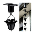 8.5 FT Black Rain Chain with Adapter for Gutters Downspouts Outside | 16 Cups Metal Material with Large Opening to