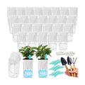 30 Pack 2" Small Self Watering Pots for Indoor Plants Clear Mini Self Watering Plant Pot with Water Level, Drainage