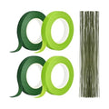 Floral Tape and Wire Kit, 1/2 Inch Tape and 22 Gauge Stems