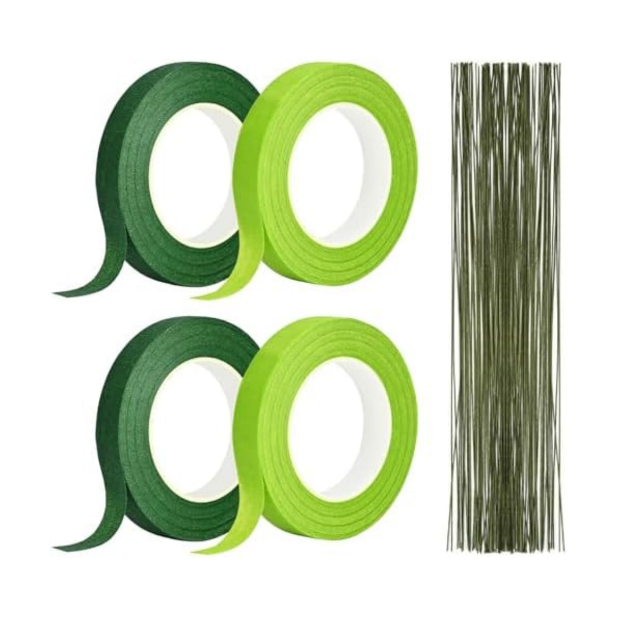 Floral Tape and Wire Kit, 1/2 Inch Tape and 22 Gauge Stems