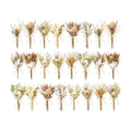 12/24PCS Handmade Dried Flower Bouquet with Stems Natural Dried Wildflowers 7.5 Inch Mini Dry Flowers for Vase Farmhouse Decor, Wedding Styling, Photography Props, Gift DIY(24pcs, Rustic)