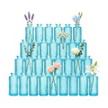 Glass Bud Vases 30 Pack, Small Blue Flower Vases for Centerpieces in Bulk