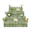 Glass Bud Vases 30 Pack, Small Green Flower Vases for Centerpieces in Bulk