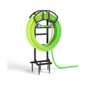 LASZOLA Garden Water Hose Holder Hanger Freestanding Reel for Outside Black | Rack Outdoor with Storage Basket, Heavy