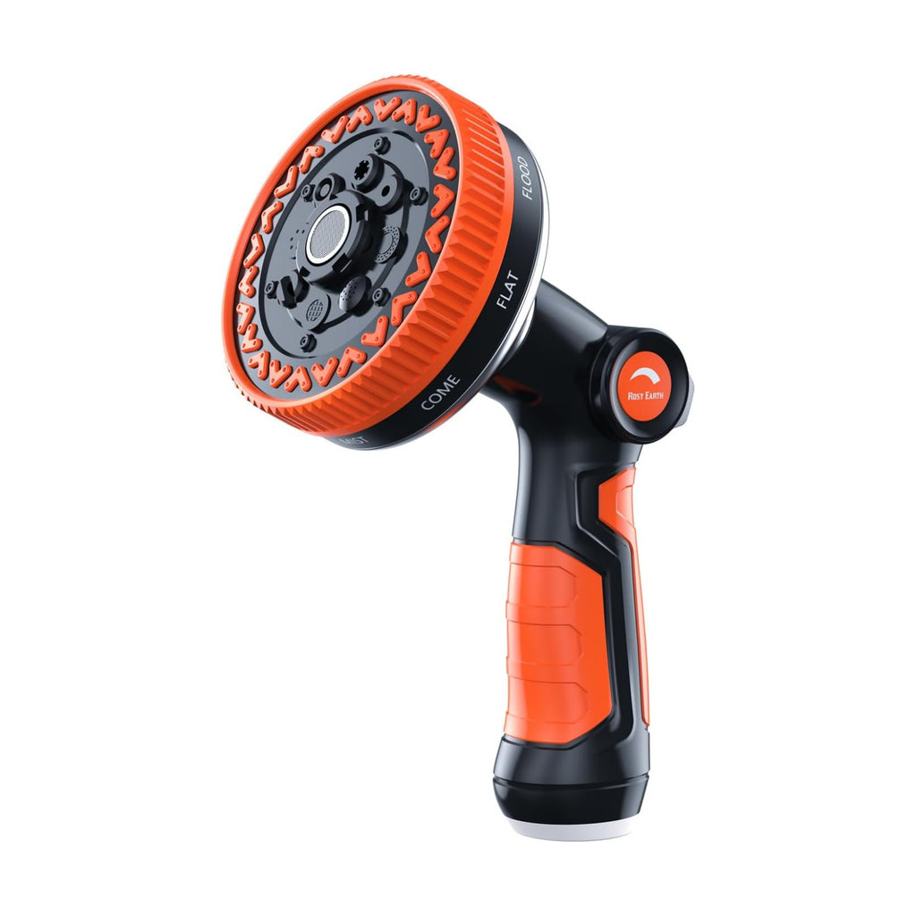 Garden Hose Nozzle, 3.6" Ultra-Wide Metal Hose Sprayer, Orange