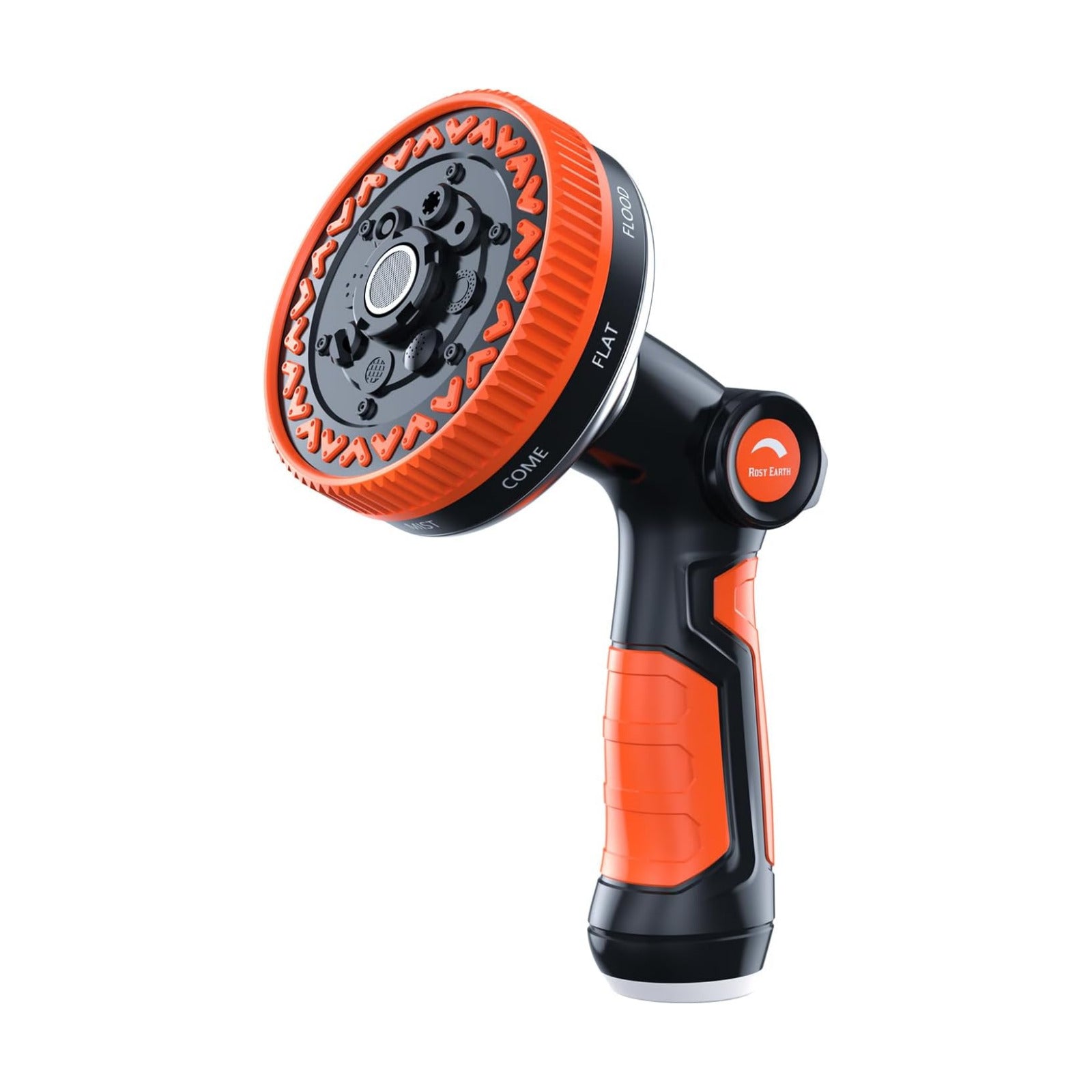 Garden Hose Nozzle, 3.6" Ultra-Wide Metal Hose Sprayer, Orange