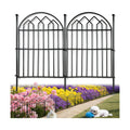 Decorative Garden Fence 17in x 10.8ft (10 Panels), Rustproof Metal No Dig Arched Garden Border Fencing with Stakes