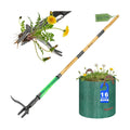 Weed Puller Tool for Garden Lawn Yard, 57.5" | Includes 16 Gallon Leaf Bag, Dual-Eject Mechanism, 4-Claw Steel Head