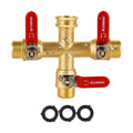 Hose Splitter 3 Way Heavy Duty Brass Garden Hose Splitter with 304 Stainless Steel Long Handle Outdoor Full Flow Hose