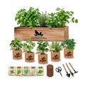 Indoor Herb Garden Starter Kit, Unique Gifts 5 Herb Garden Planter Indoor Kit with Wooden Box Including Basil