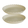 2 Pack Plant Saucer 22 inch, Heavy Duty Plastic Plant Saucers, Durable Plant Tray for Pots, Flower Saucers for Indoors, Plant Pot Saucers, Trays for Planter (Beige)