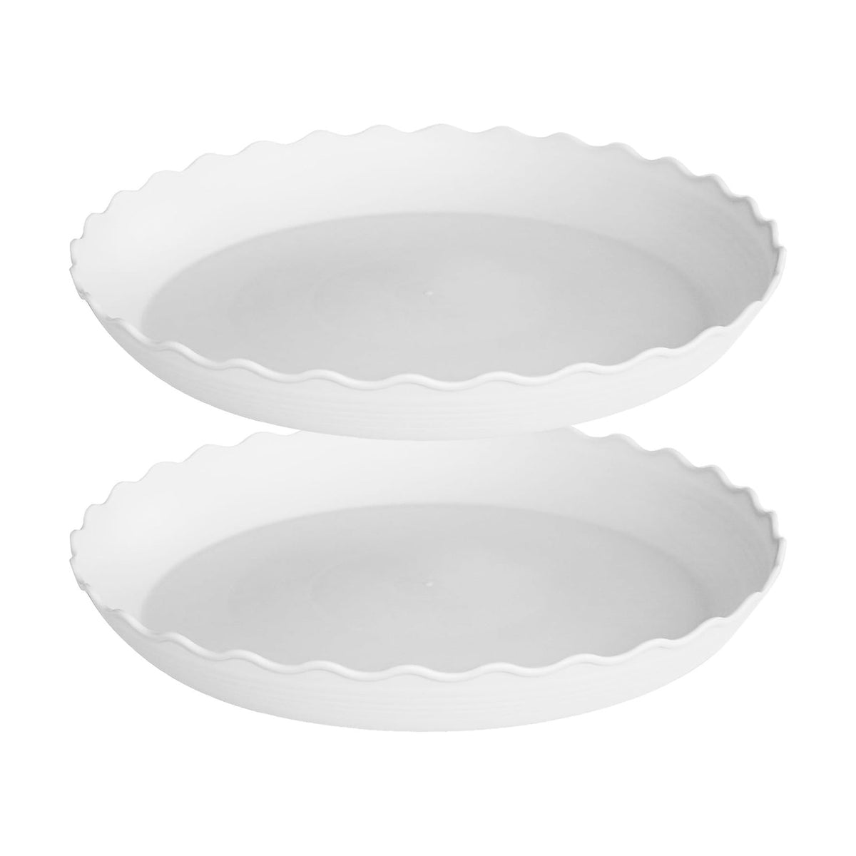 2 Pack Plant Saucer 22 inch, Heavy Duty Plastic Plant Saucers, Durable Plant Tray for Pots, Flower Saucers for Indoors, Plant Pot Saucers, Trays for Planter (White)