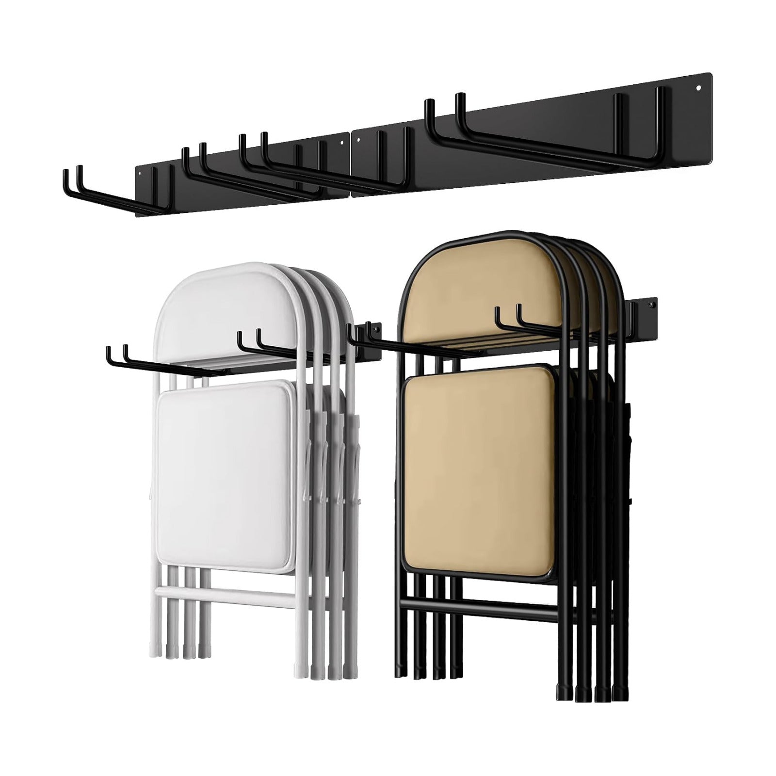 TTzycc 2-Pack Folding Chair Storage Rack for Chair Organization and Garage Wall Mount Storage, Garden Tool Rack