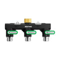 Restmo 3 Way Garden Hose Splitter Heavy Duty 100% Metal Body | Full Flow Design with Oversized Ball Valve, Outdoor