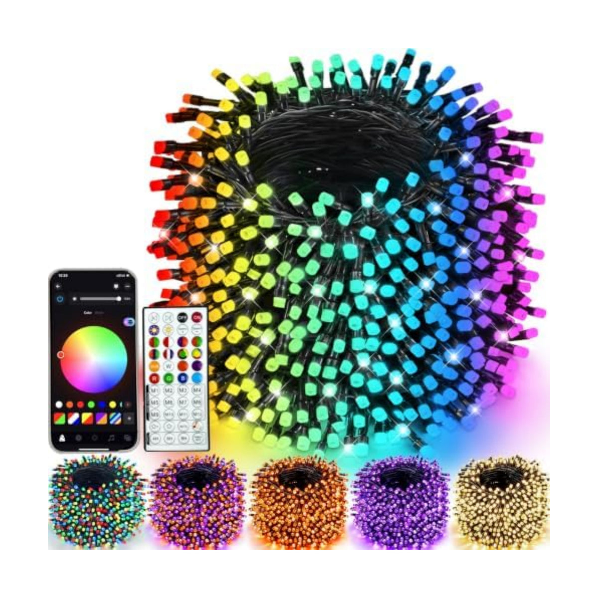 Smart Color Changing Halloween Light 264FT 800 LED Orange Purple App Remote