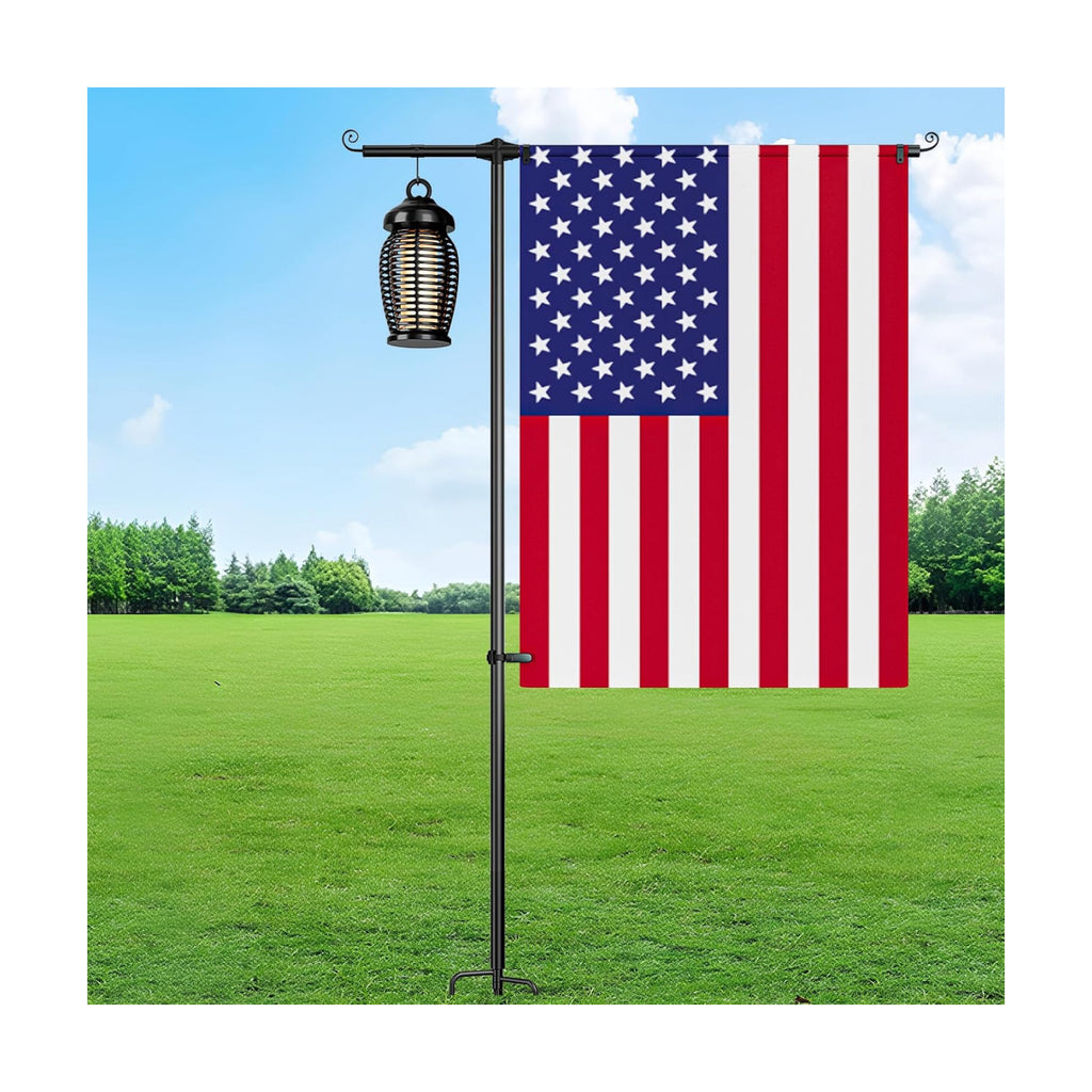 Garden Flag Stand, 63" Stainless Steel Garden Flag Holder | 5/8" Thick Stainless Steel, Weatherproof Ground Stand, Fits