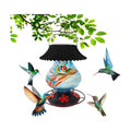 Solar Hummingbird Feeder, Hand Blown Glass Multicolor Night Lights