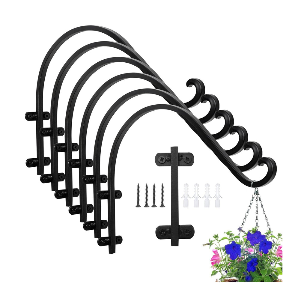 16 Inch Plant Hangers Outdoor,6 Pack Heavy Duty Plant Hanger Bracket | Hanging Basket for Plants Outdoor Brackets,80lbs