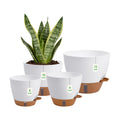 Self Watering Pots with Water Level Indicator, 12" 10" 9" 8" Large Plastic Flower Pots with Mesh Drainage Hole and