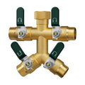 EBH Garden Hose Splitter 4 Way, Heavy Duty Solid Brass Hose Splitter with Shutoff Valves, Water Spigot Splitter With